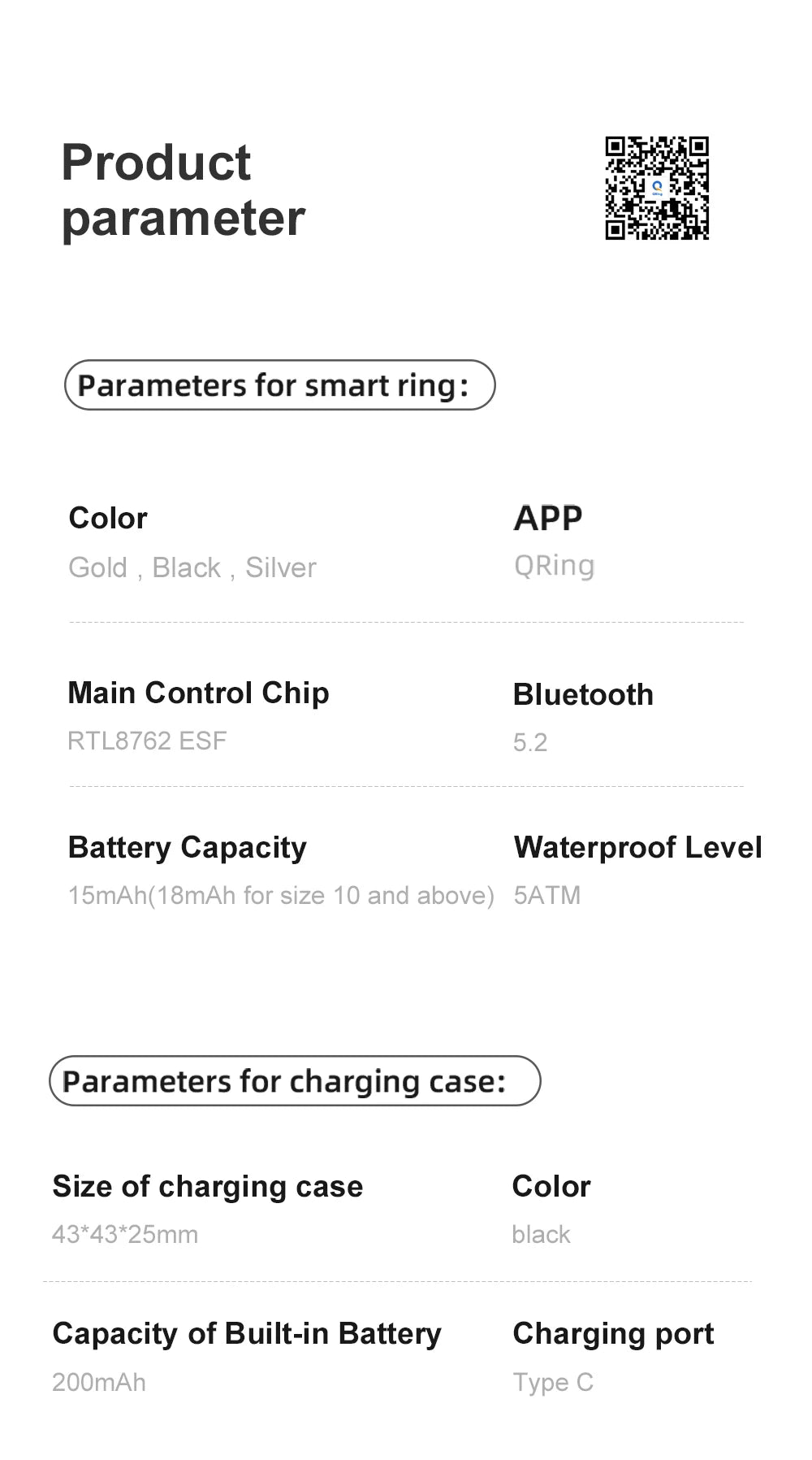 Anel Inteligente COLMI R09 2025 para Homens e Mulheres com Estojo de Carregamento, Monitor de Temperatura Corporal, Saúde e Sono para Telefone Xiaomi Samsung