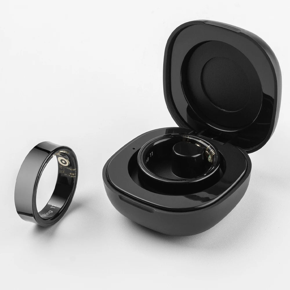 Anel Inteligente COLMI R09 2025 para Homens e Mulheres com Estojo de Carregamento, Monitor de Temperatura Corporal, Saúde e Sono para Telefone Xiaomi Samsung