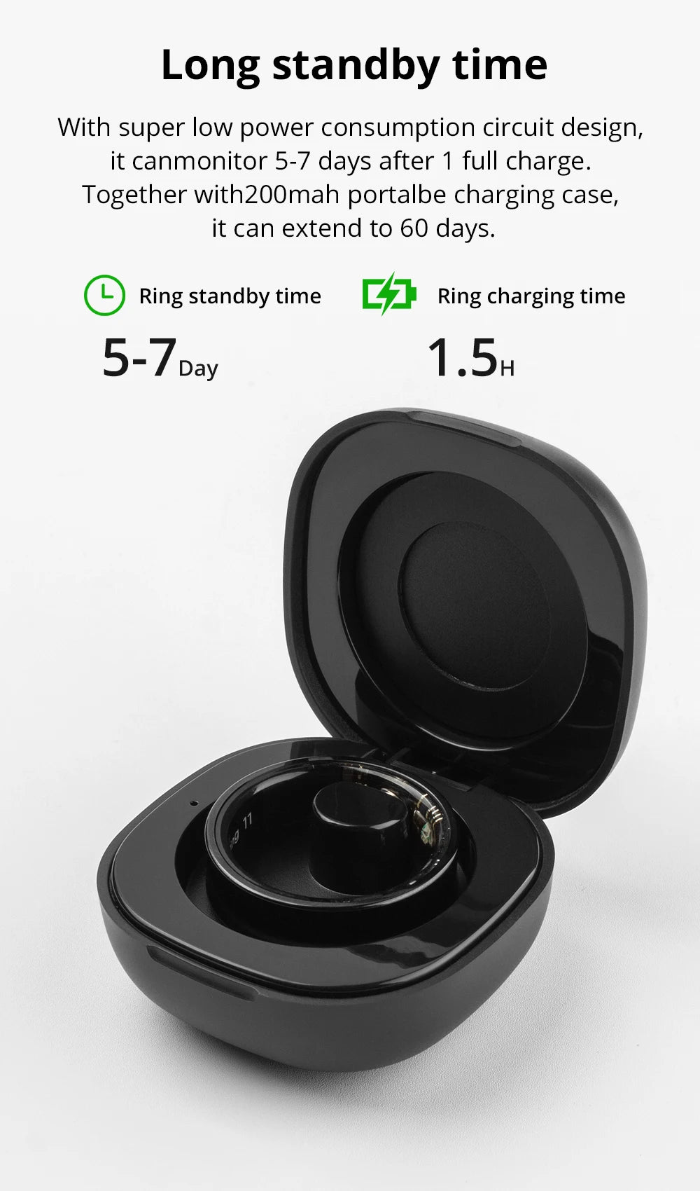 Anel Inteligente COLMI R09 2025 para Homens e Mulheres com Estojo de Carregamento, Monitor de Temperatura Corporal, Saúde e Sono para Telefone Xiaomi Samsung