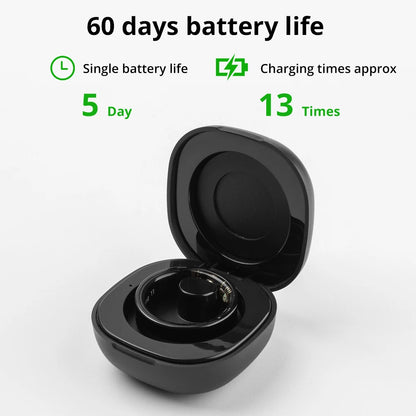 Anel Inteligente COLMI R09 2025 para Homens e Mulheres com Estojo de Carregamento, Monitor de Temperatura Corporal, Saúde e Sono para Telefone Xiaomi Samsung
